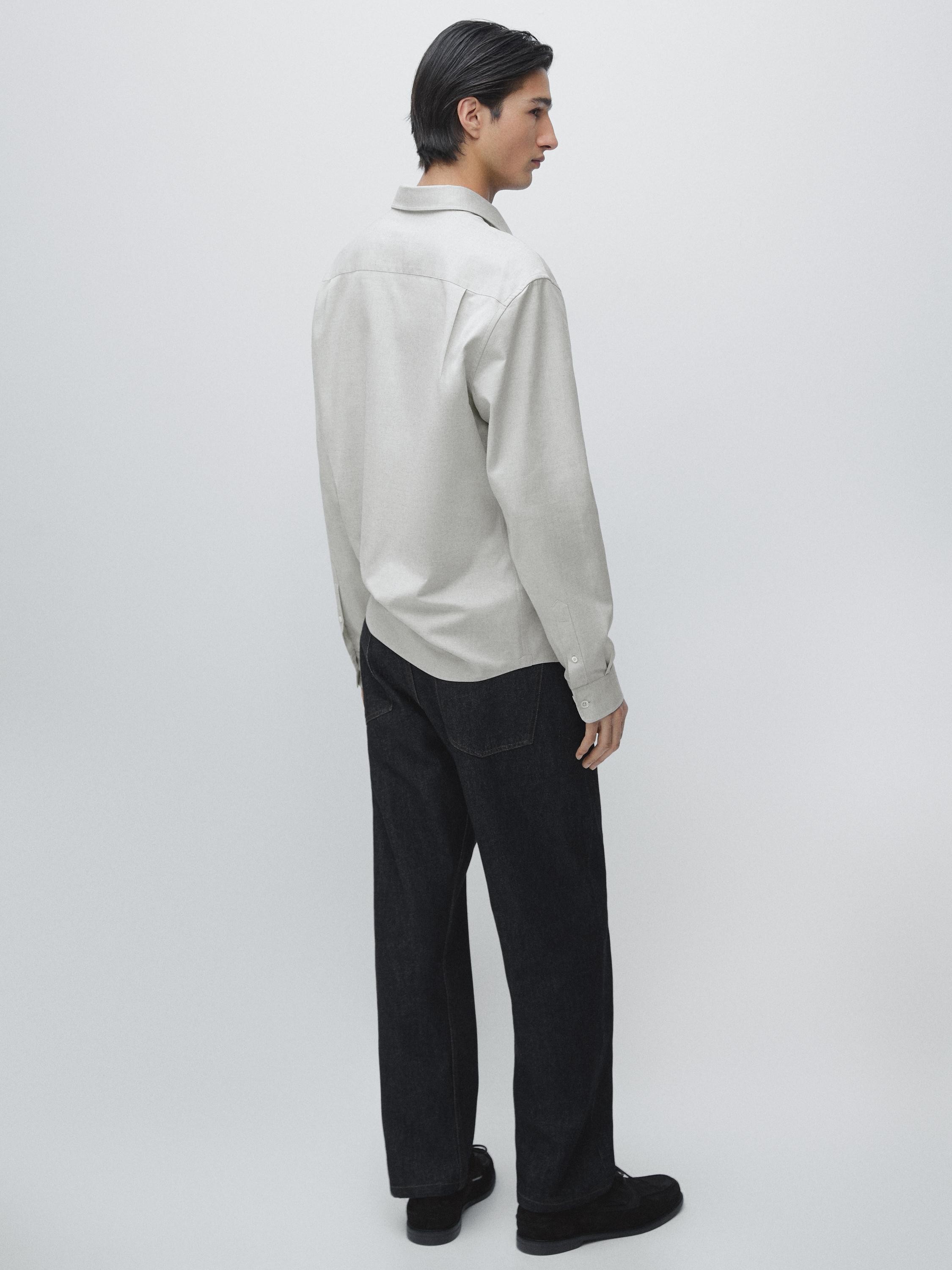 Chemise regular fit en coton mélangé